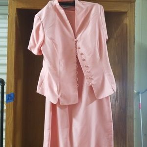 Maggy London Blush Button-Front Dress Suit